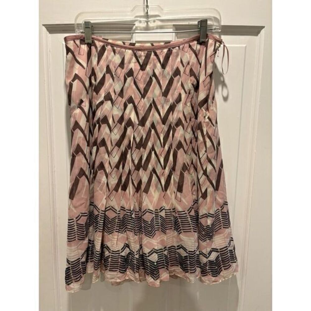 Ted Baker Pink W/ Sequence All Around Pleated  Woman Skirt Sz‎ 3 (US 8)